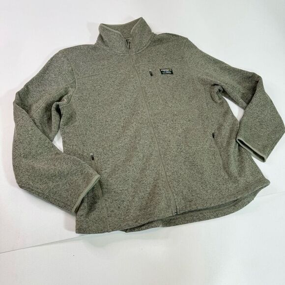 L.L. Bean Jacket men’s  XL Green Long-Sleeve Full-Zip Fleece High Neck Gorp Core - Picture 1 of 10